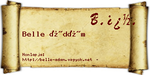Belle Ádám névjegykártya